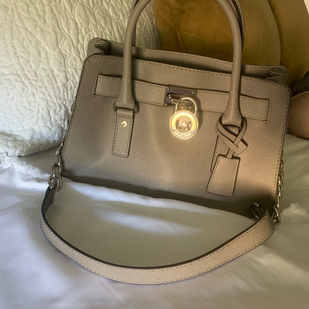 Michael Kors Grey Satchel bag with link chain